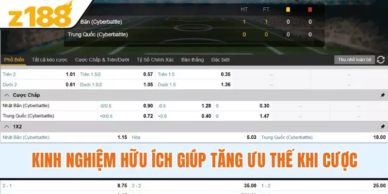 Kinh nghiệm hữu ích giúp tăng ưu thế khi cược